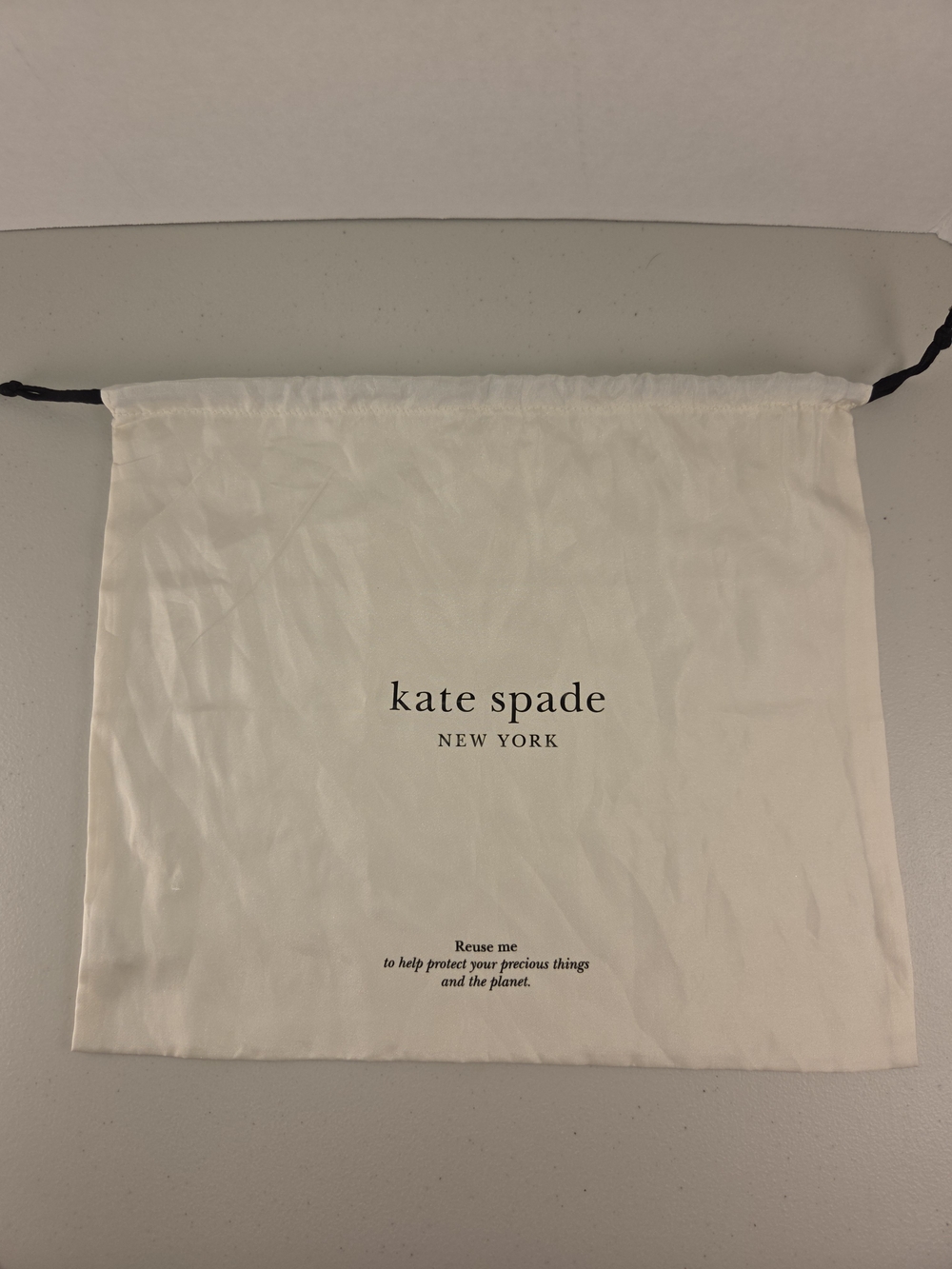 kate spade New York White Dust Bag - Drawstring Protection